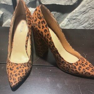 JustFab Brown Leopard Print Heels